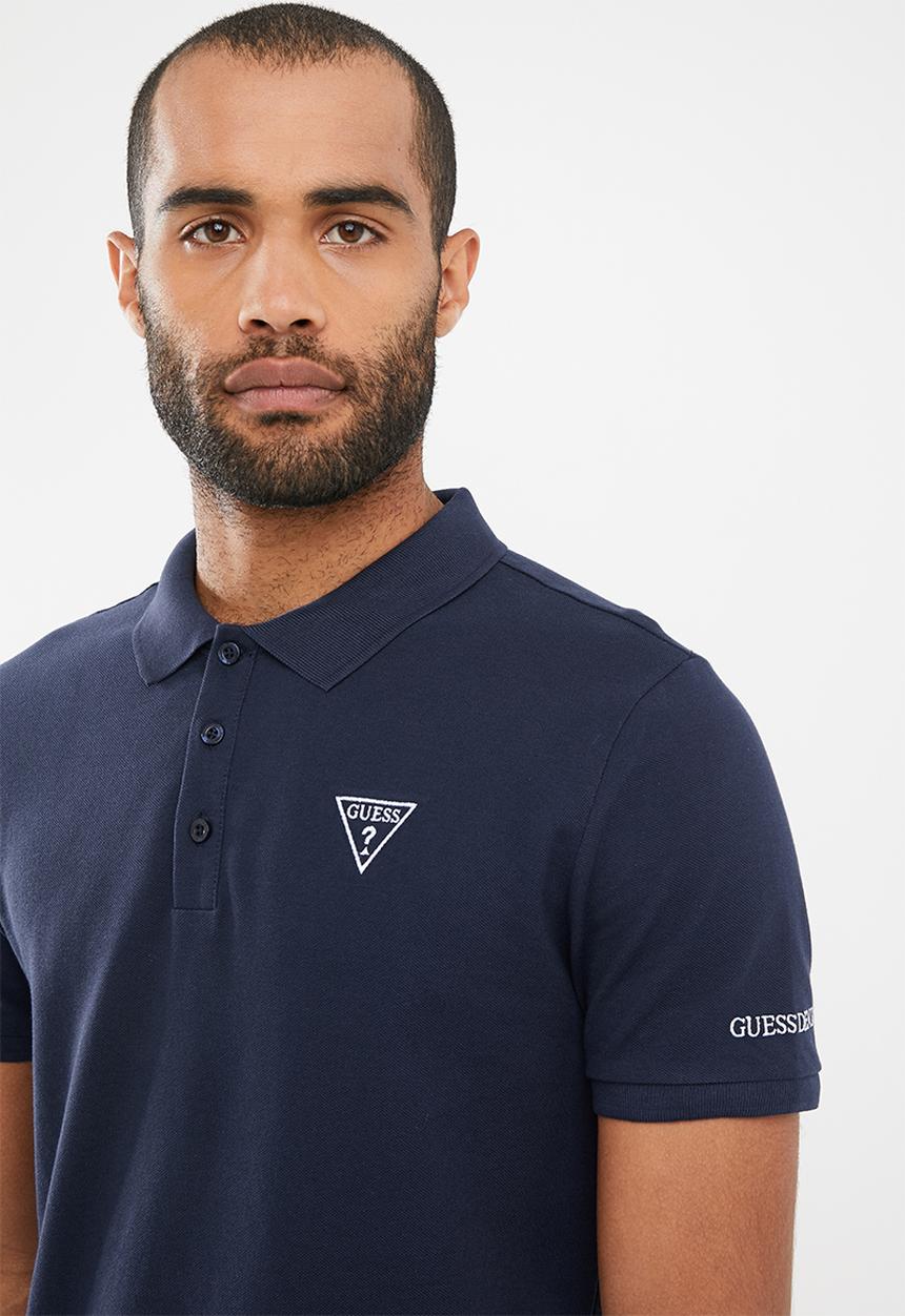 GUESS - Classic short sleeve polo - blue
