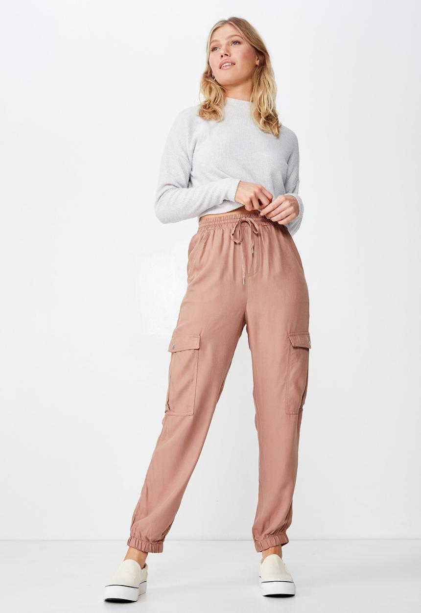 Cotton On - Cerrie drapey utility pants - brown