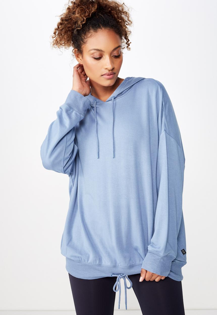 Cotton On - Long line spring hoodie  - blue