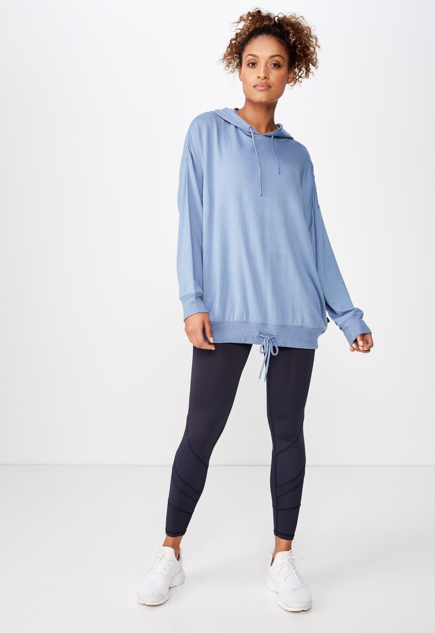 Cotton On - Long line spring hoodie  - blue
