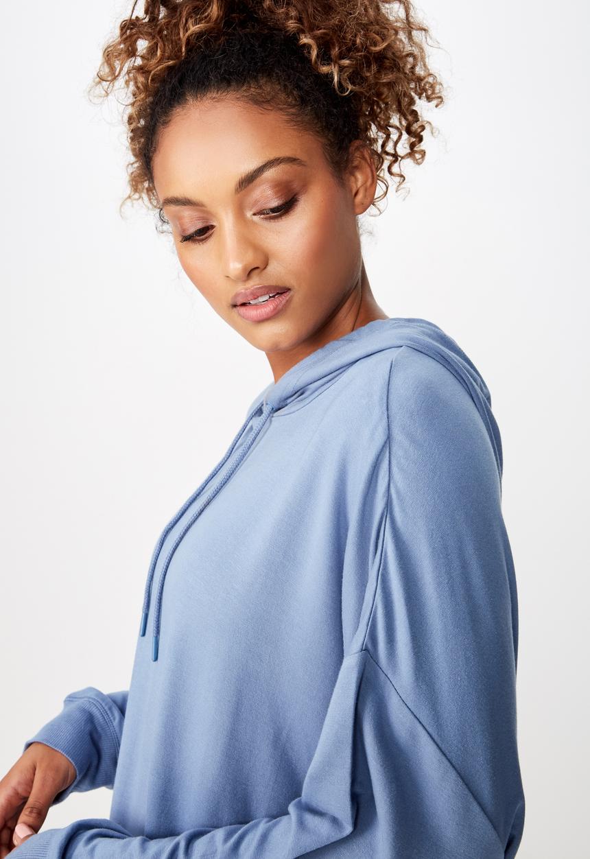 Cotton On - Long line spring hoodie  - blue