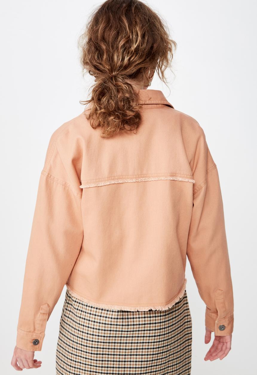 Cotton On - Lacy utility release hem shacket - tan