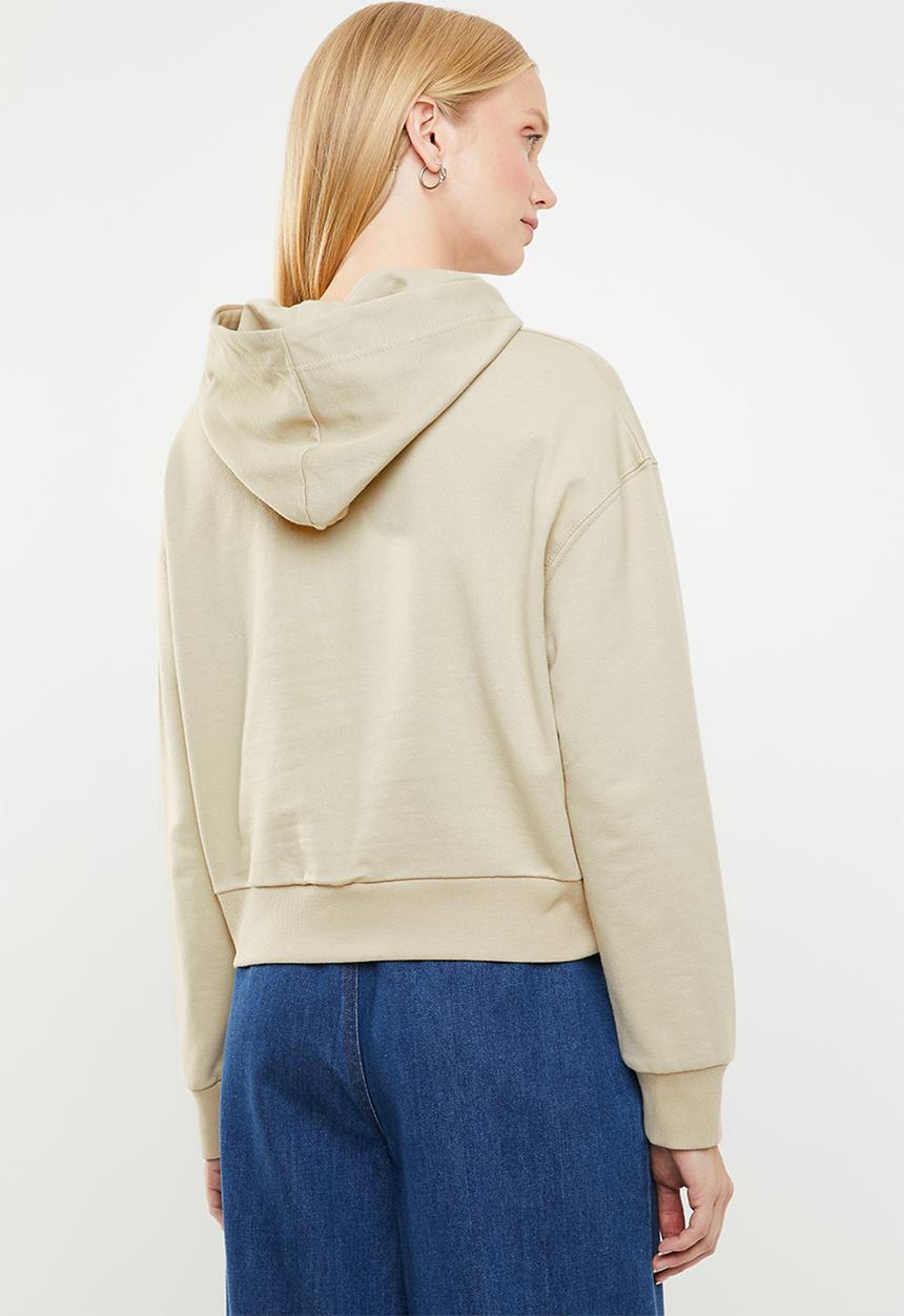 Superbalist - Boxy crop hoodie - neutral