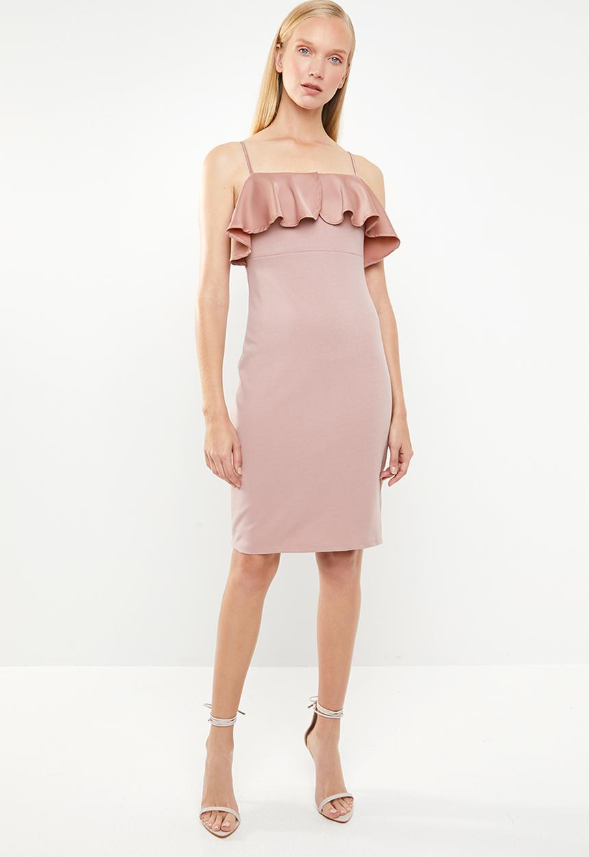 Superbalist - Structured ruffle dress - pink