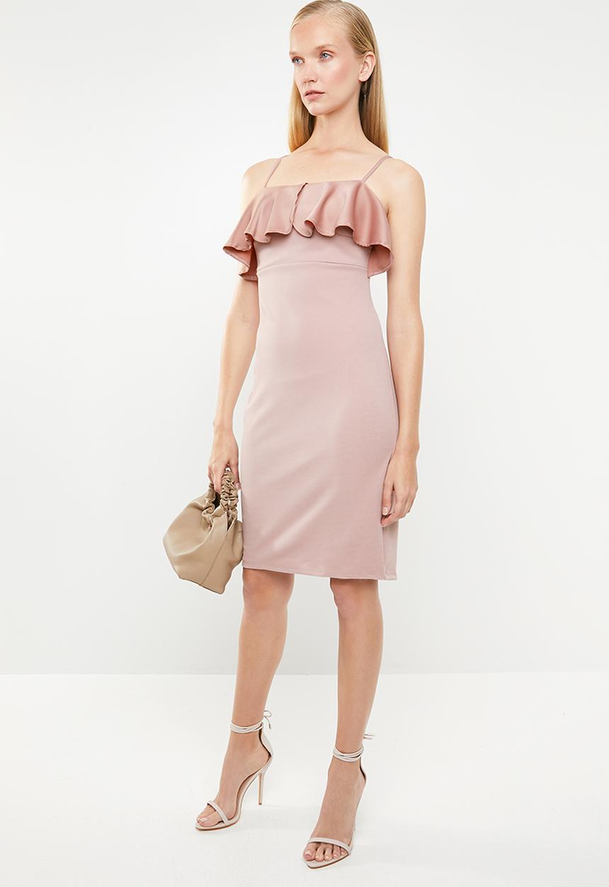 Superbalist - Structured ruffle dress - pink