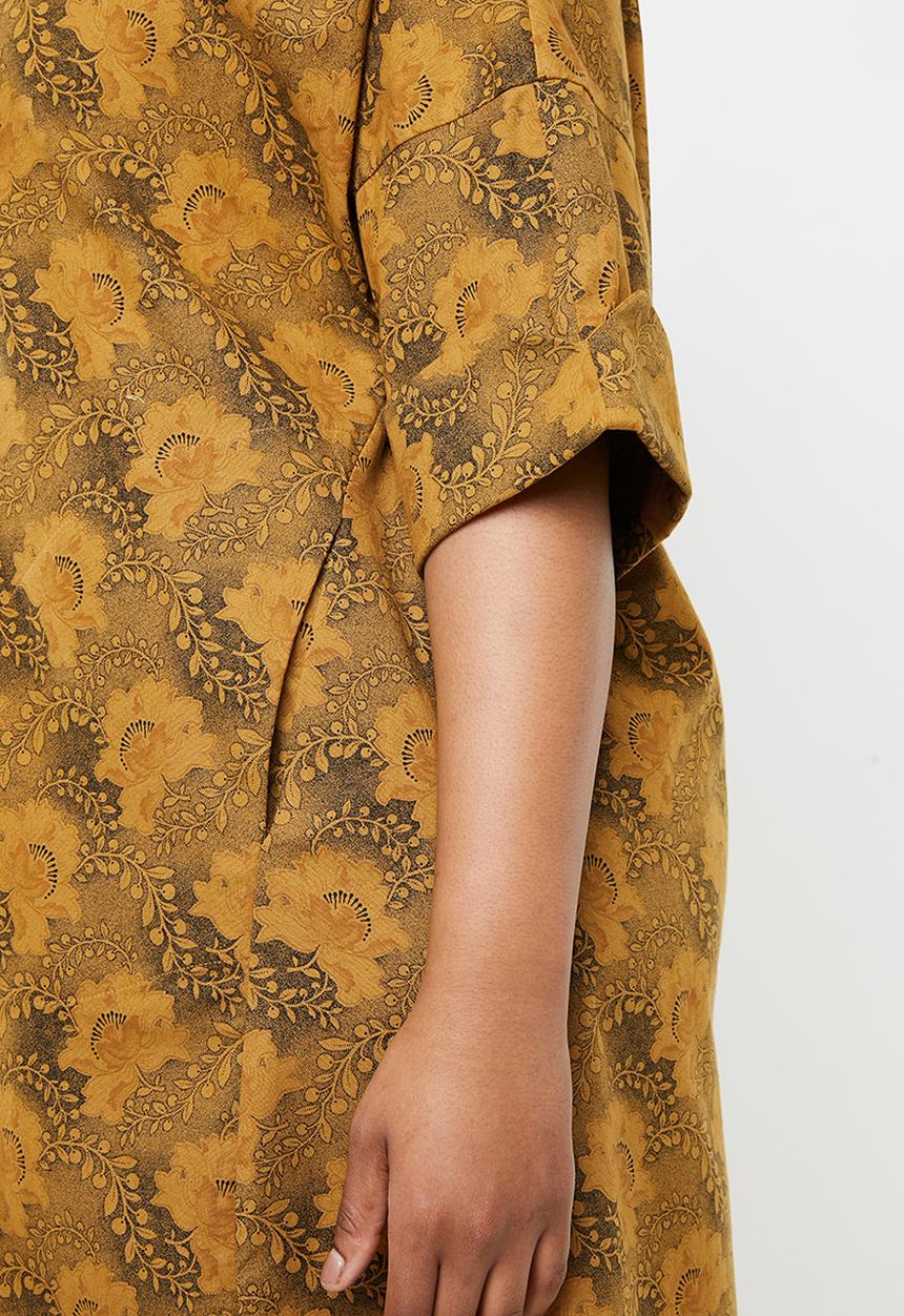 AMANDA LAIRD CHERRY - Plus size thutho shirt dress - yellow & black