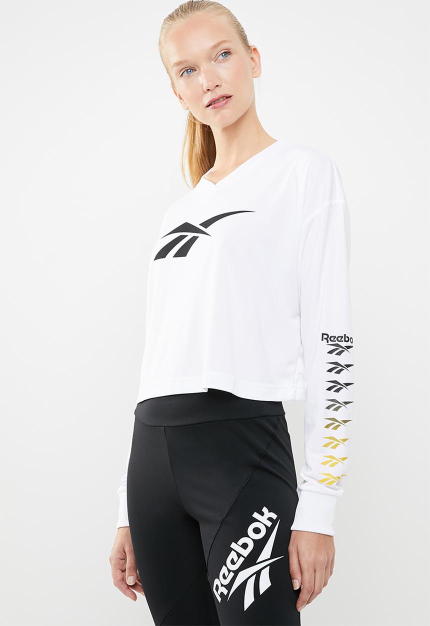Reebok - CL v p cropped long sleeve - white