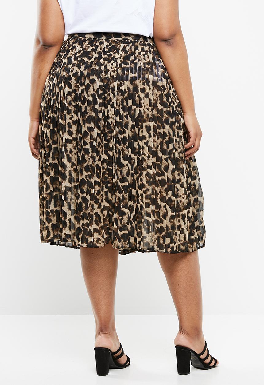 Superbalist - Pleated midi skirt - brown & beige
