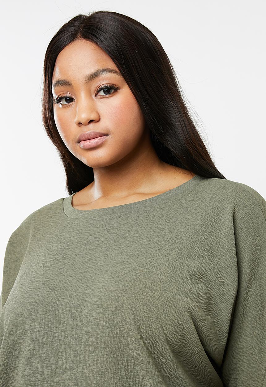 edit Plus - Batwing blouse - green