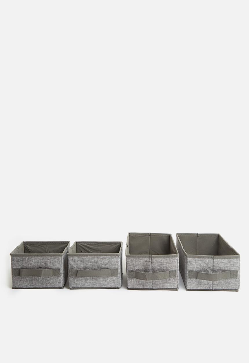 Sixth Floor - Storage box set of 4 - dark grey