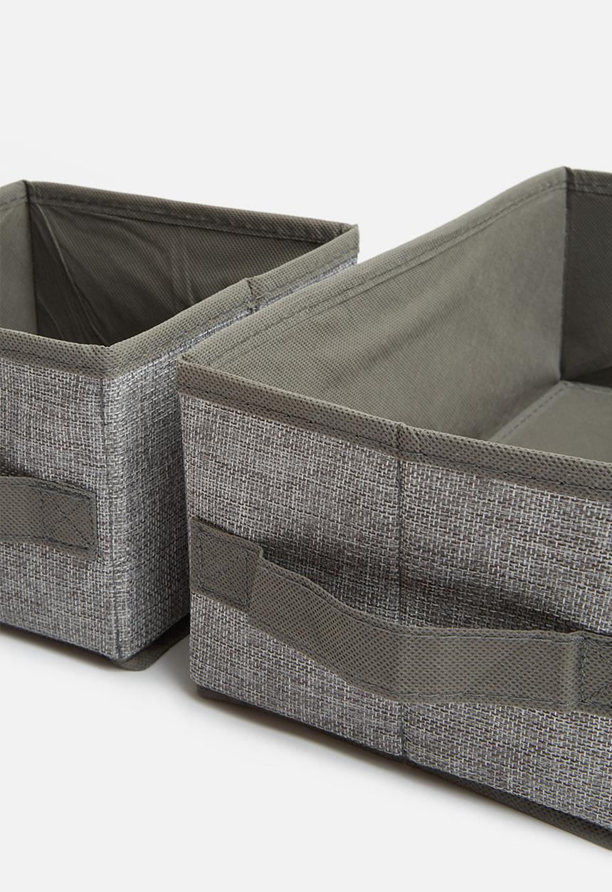 Sixth Floor - Storage box set of 4 - dark grey