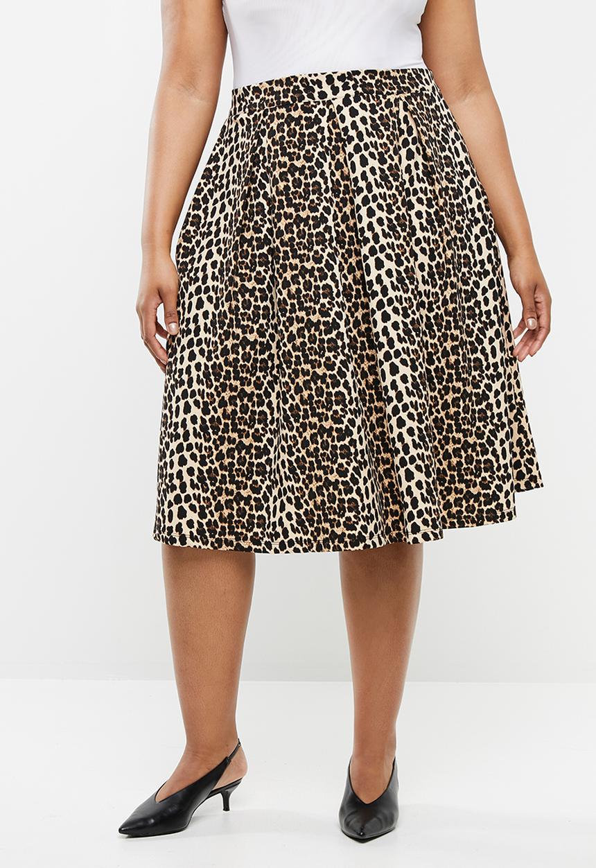 edit Plus - Fit and flare skirt - brown & black