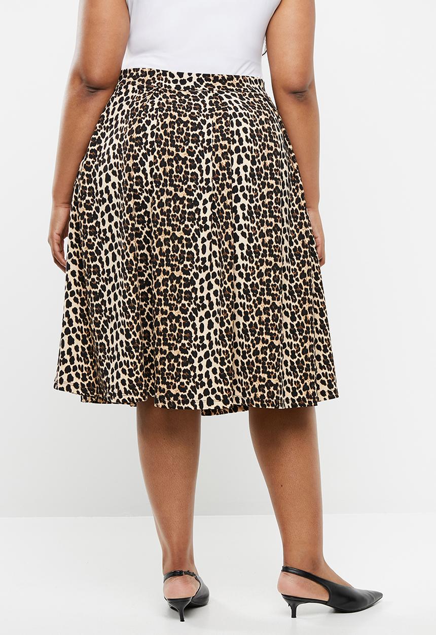 edit Plus - Fit and flare skirt - brown & black