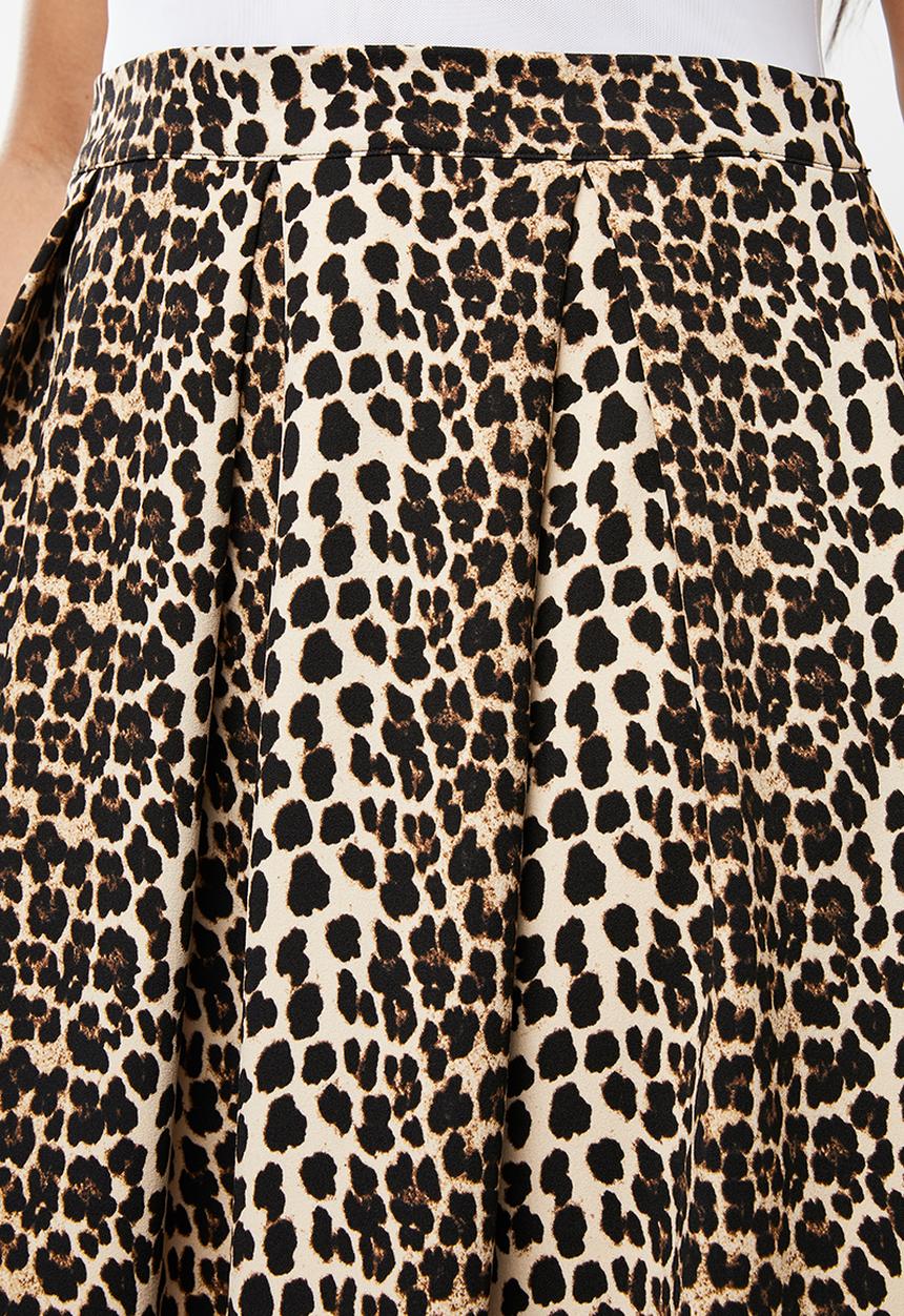 edit Plus - Fit and flare skirt - brown & black