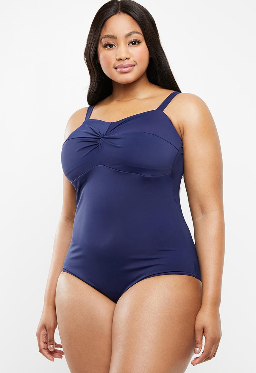 Jacqueline Plus - Knot detail one piece - navy