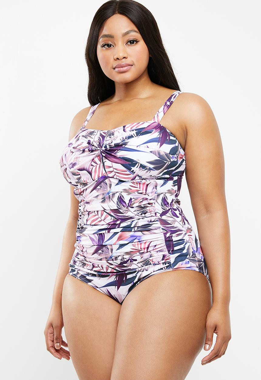 Jacqueline Plus - Knot detail floral one piece - multi