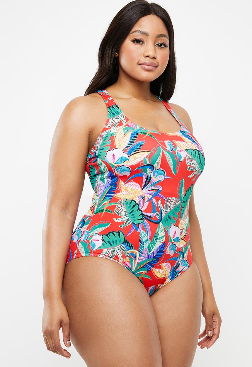 Jacqueline Plus - Halter floral one piece - multi