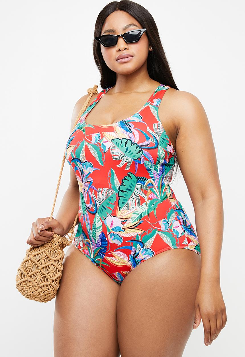 Jacqueline Plus - Halter floral one piece - multi