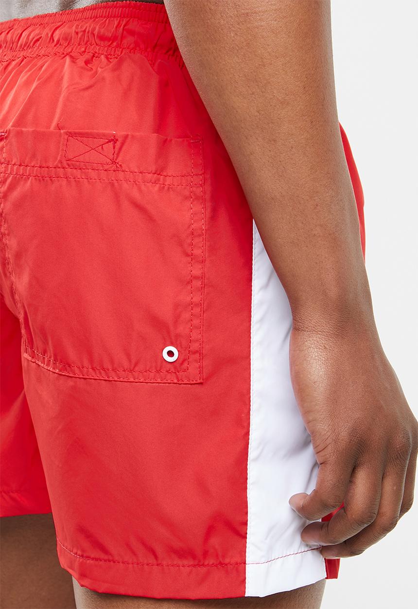 Brave Soul - Charles side stripe shorts - red & white