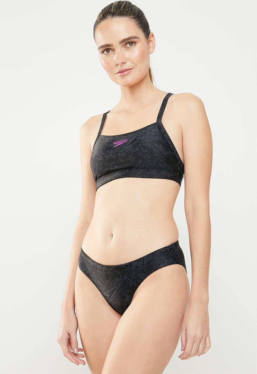 SPEEDO - Boom allover two piece - black & grey