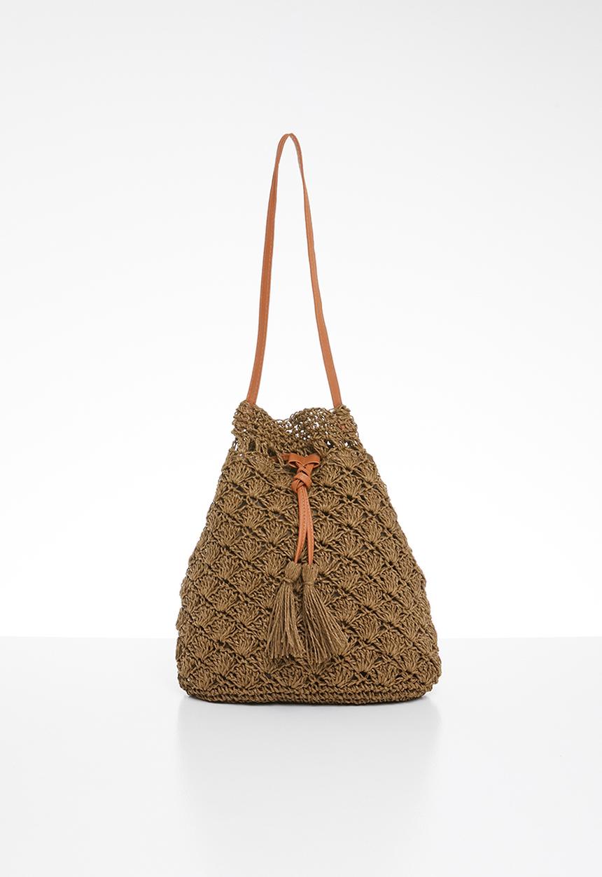 STYLE REPUBLIC - Woven shoulder bag - brown 