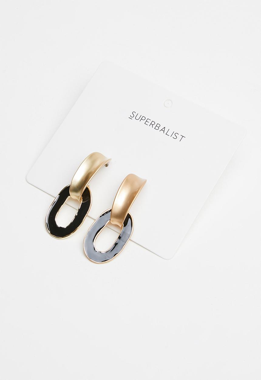 Superbalist - Shaz earrings - black & gold