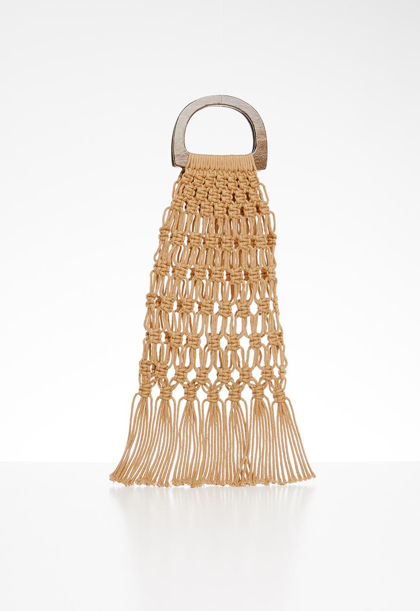 Superbalist - Net bag with wooden handle - beige