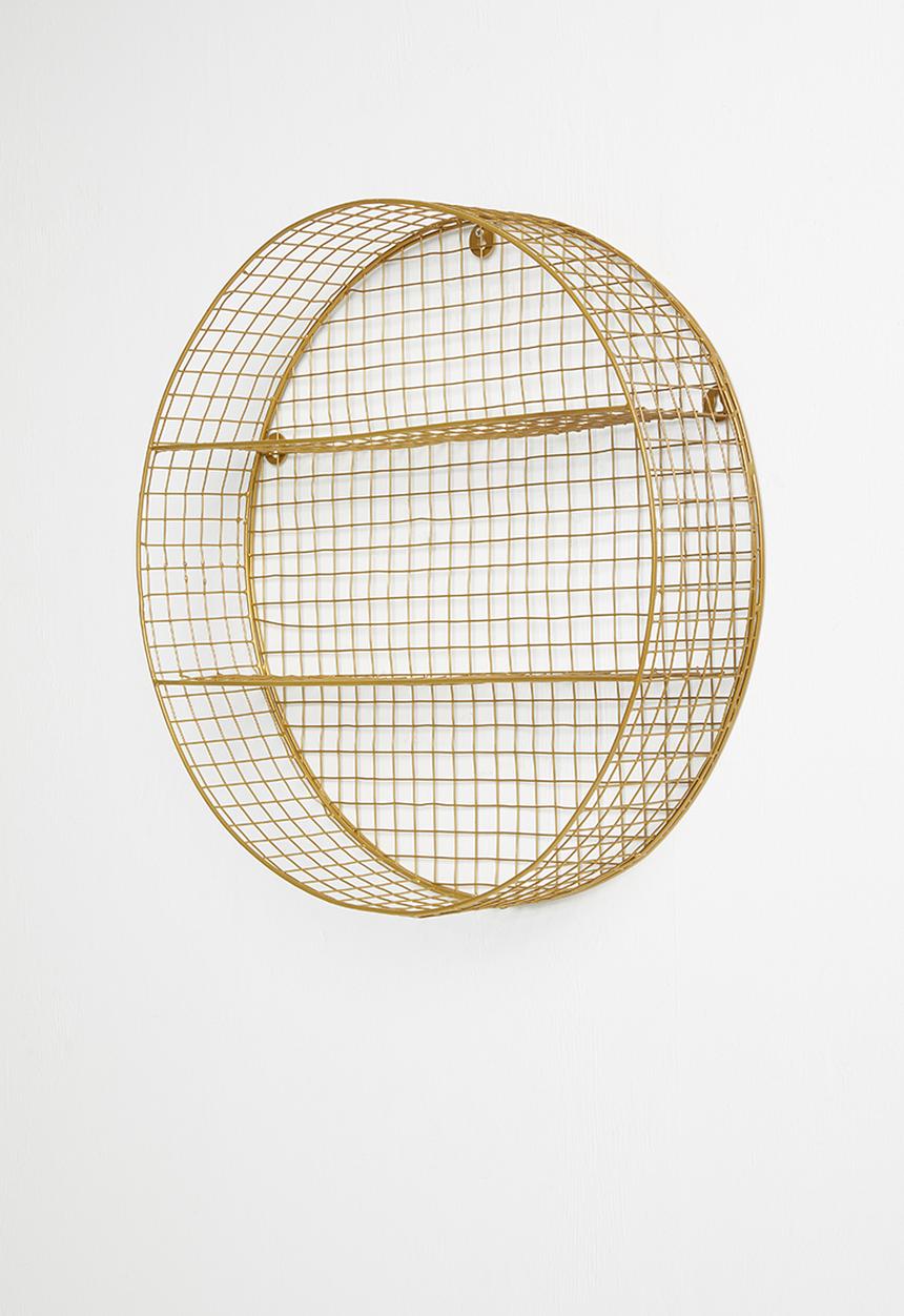 Sixth Floor - Round grid shelf - brass