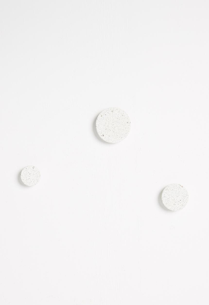 Sixth Floor - Terrazzo set of 3 wall hooks - white