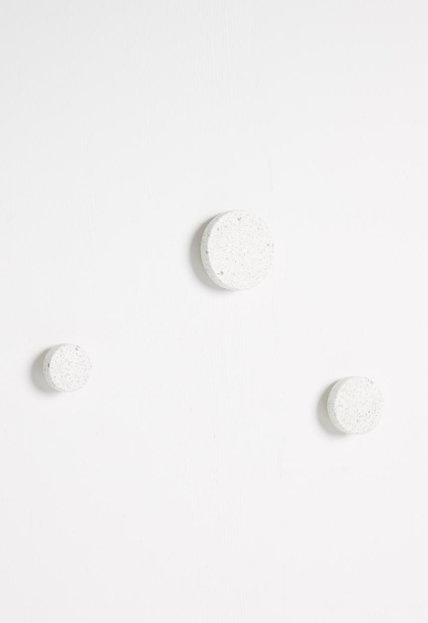 Sixth Floor - Terrazzo set of 3 wall hooks - white