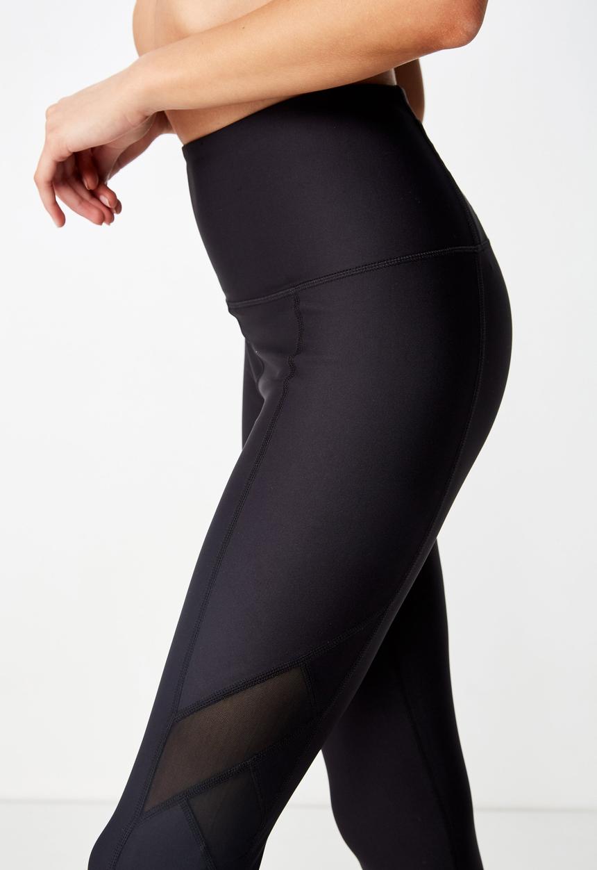 Cotton On - Cross over mesh 7/8 tight  - black