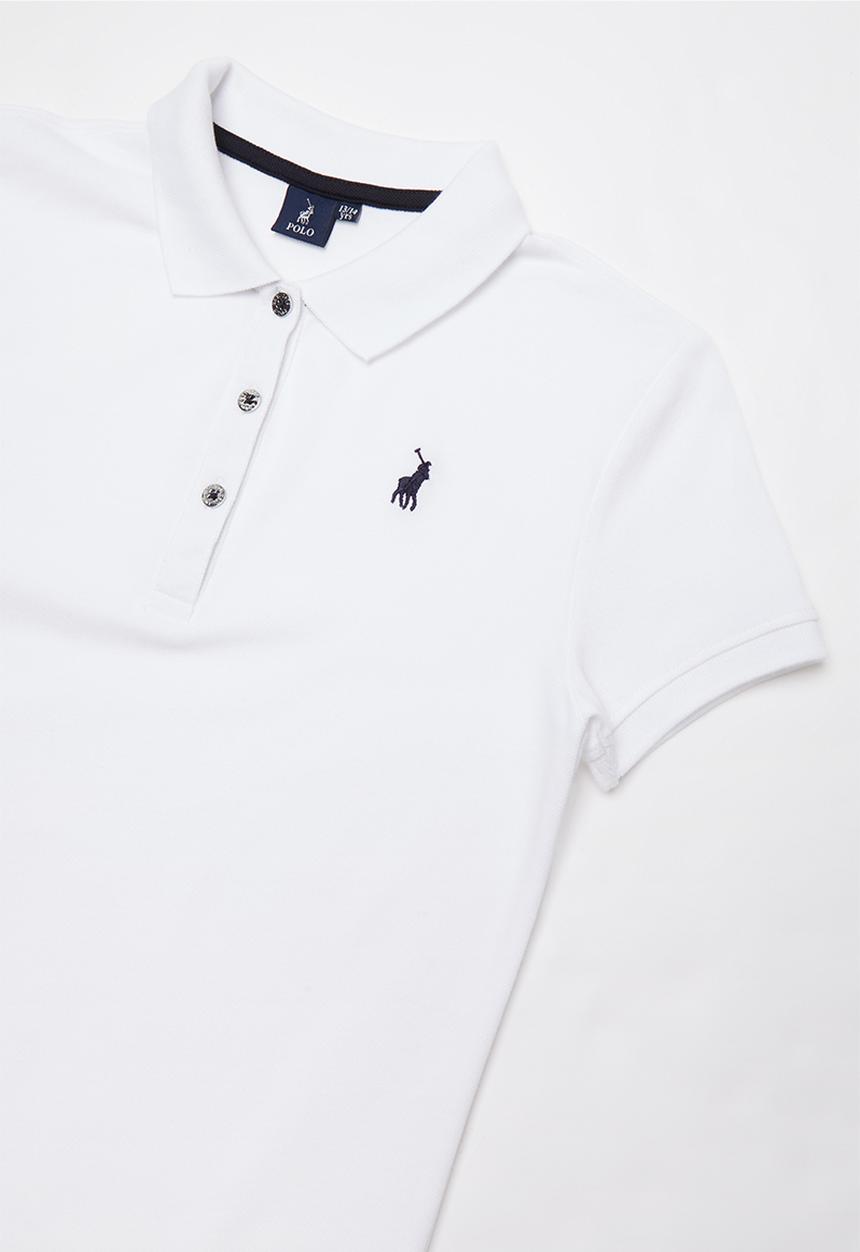 POLO - Girls nina short sleeve golfer - white