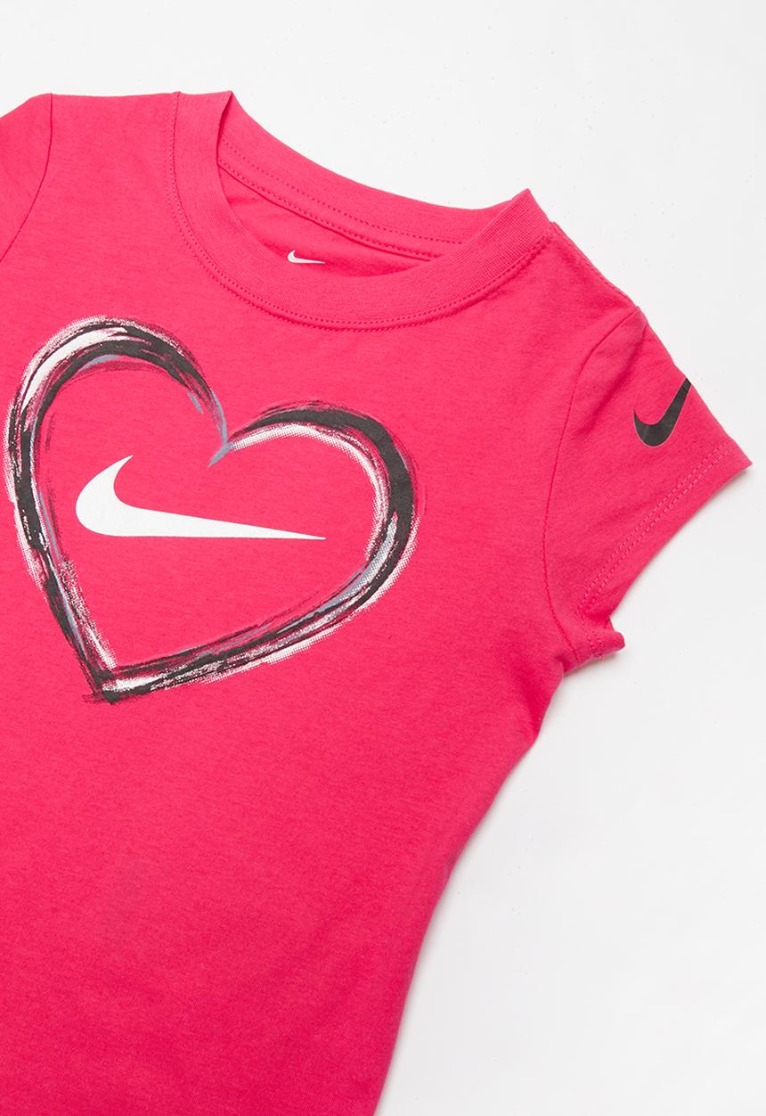 Nike - Nike girl digi analog heart scp short sleeve - pink