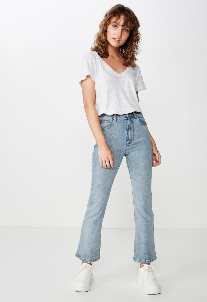 Cotton On - The deep v  - white & grey