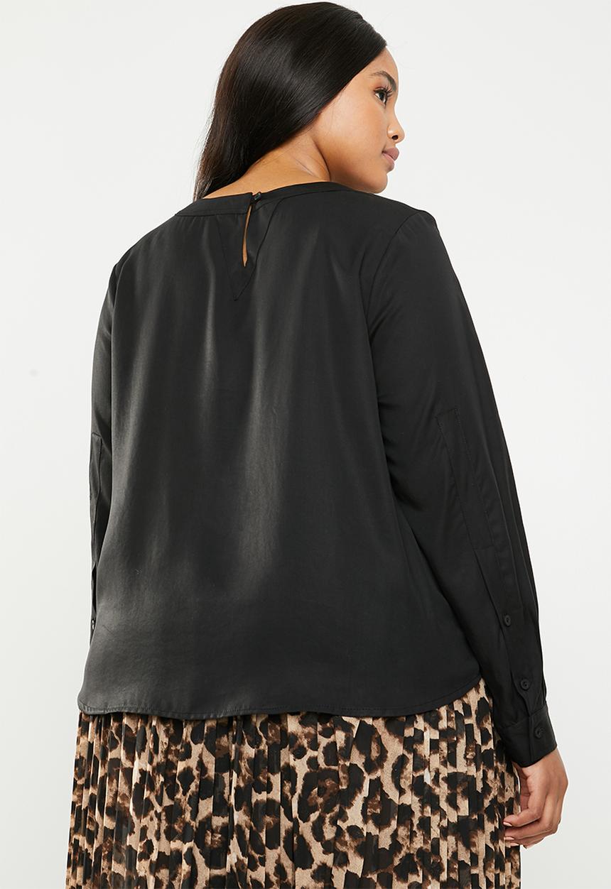 AMANDA LAIRD CHERRY - Plus size neo blouse - black