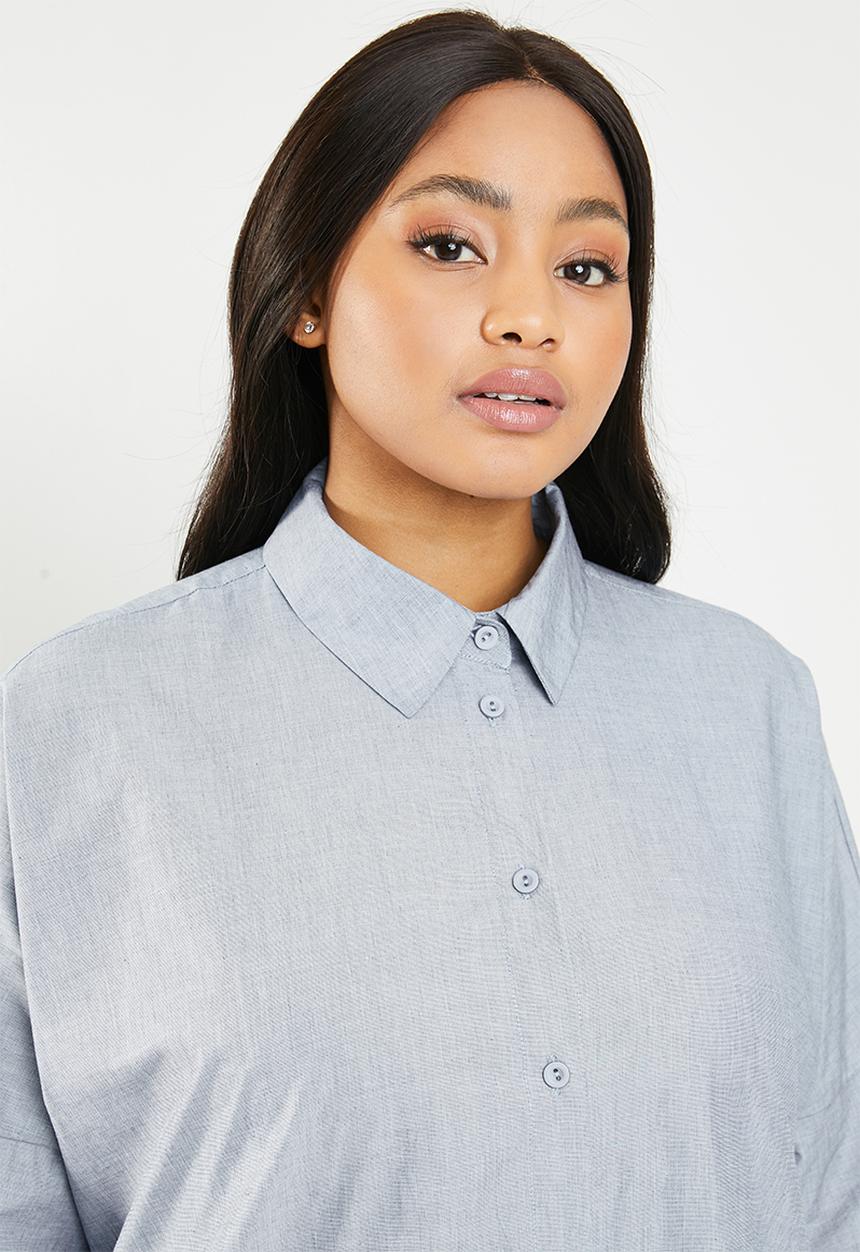 AMANDA LAIRD CHERRY - Plus size thutho shirt dress - blue