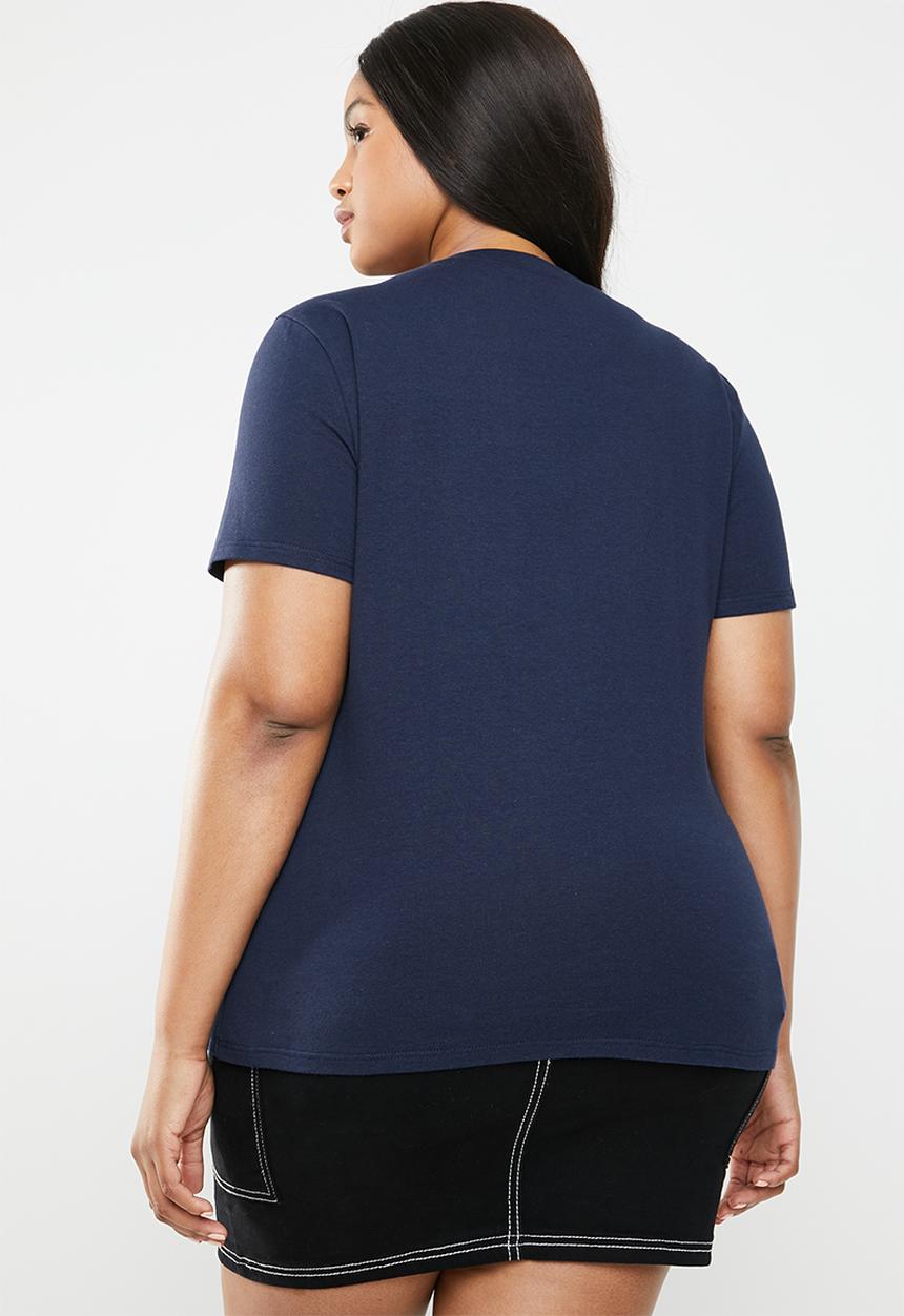 STYLE REPUBLIC PLUS - Beach please T-shirt navy & white