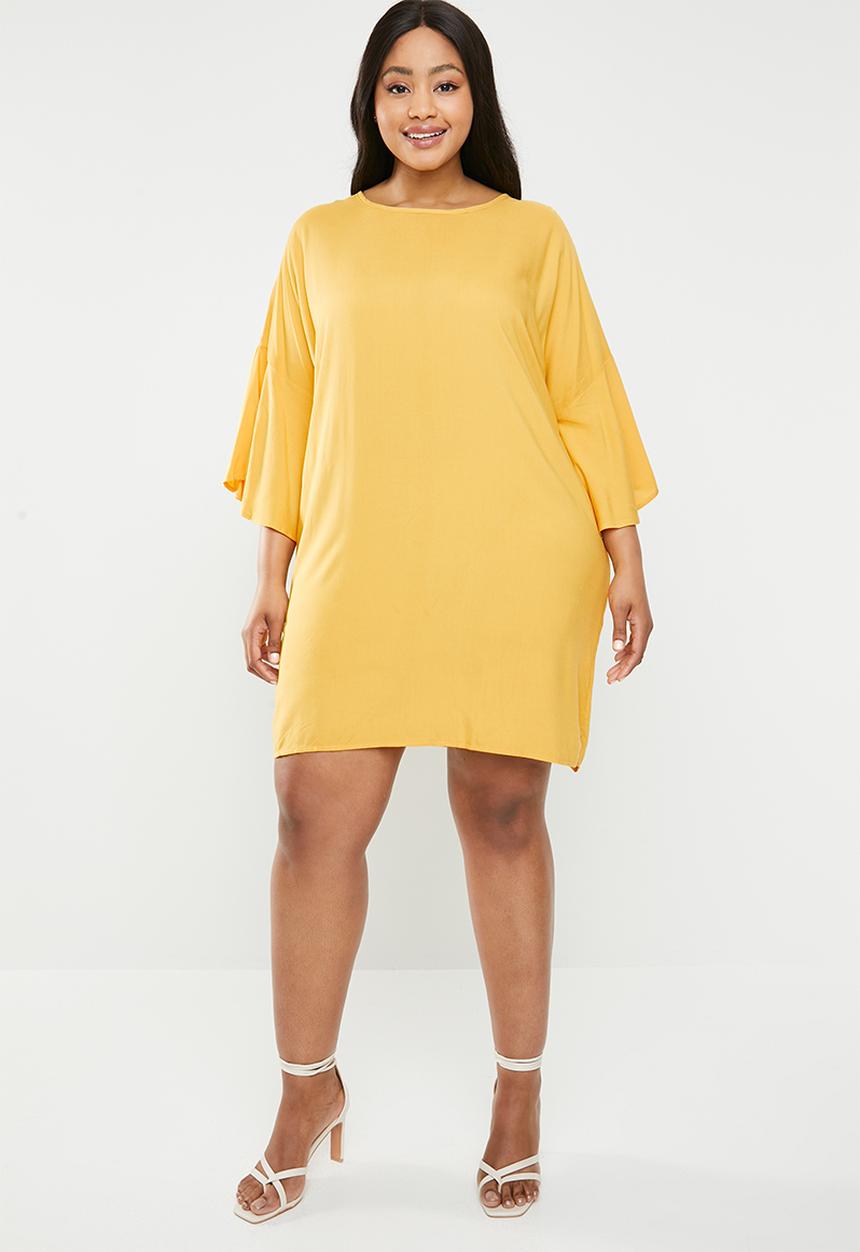STYLE REPUBLIC PLUS - Volume sleeve tunic dress - mustard
