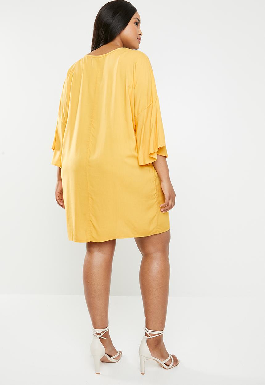 STYLE REPUBLIC PLUS - Volume sleeve tunic dress - mustard