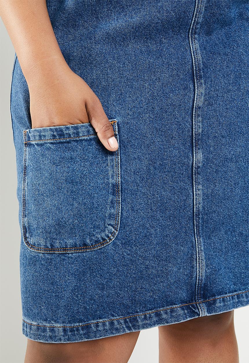 New Look - Charlotte buckle pinafore -  blue