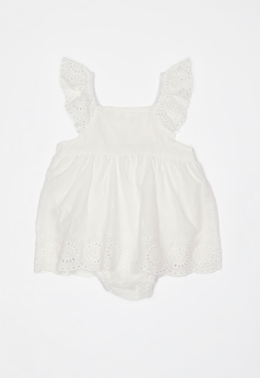 Pop Candy - Anglaise romper dress - white
