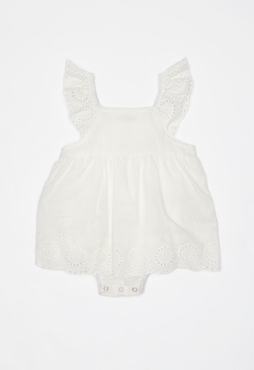 Pop Candy - Anglaise romper dress - white