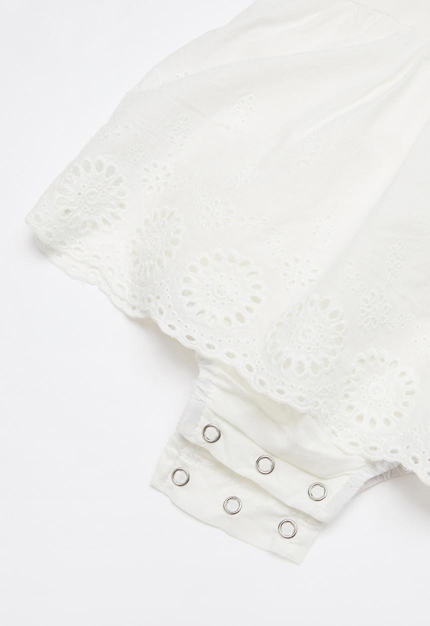 Pop Candy - Anglaise romper dress - white