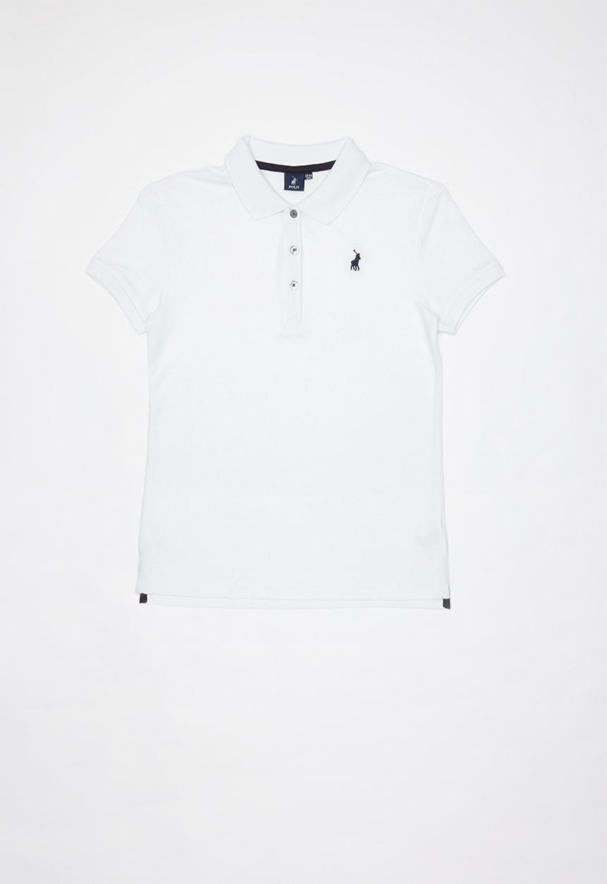 POLO - Girls nina short sleeve golfer - white