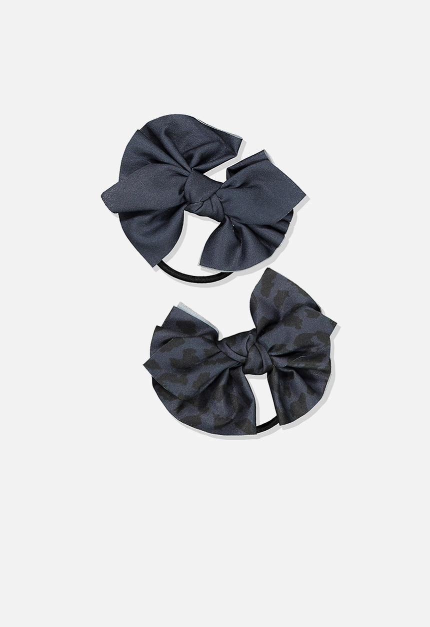 Cotton On - Bow hair tie - navy & black 