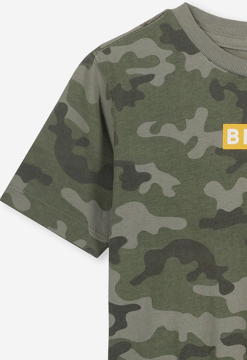 Cotton On - Max skater short sleeve tee - khaki & grey 