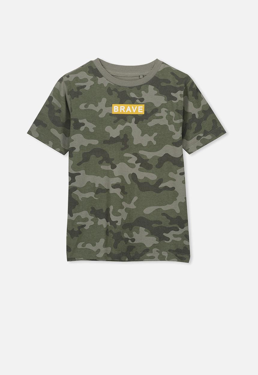 Cotton On - Max skater short sleeve tee - khaki & grey 