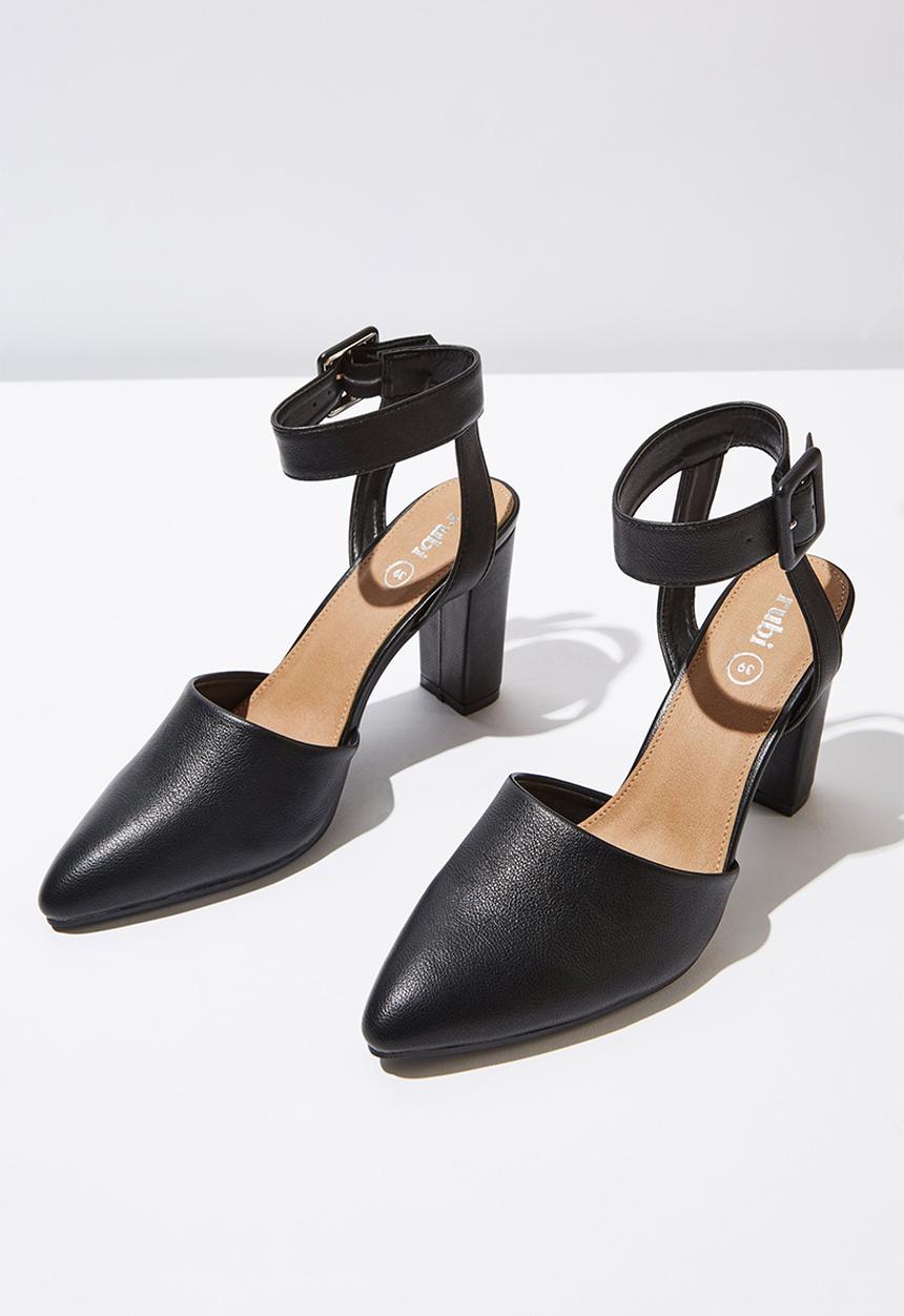 Cotton On - Faux leather buckle heel - black