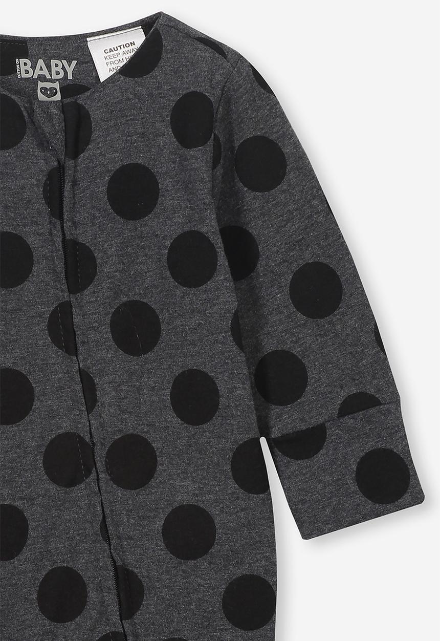 Cotton On - The long sleeve zip - grey & black 