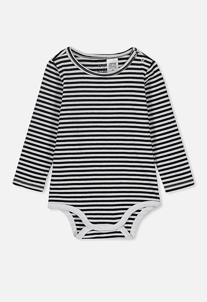 Cotton On - The long sleeve bubbysuit - white & black